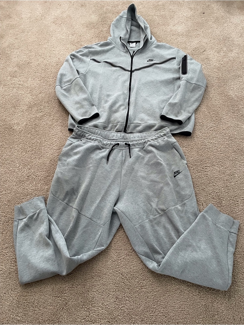 Nike Light Gray Women's Track Joggers with Drawstring